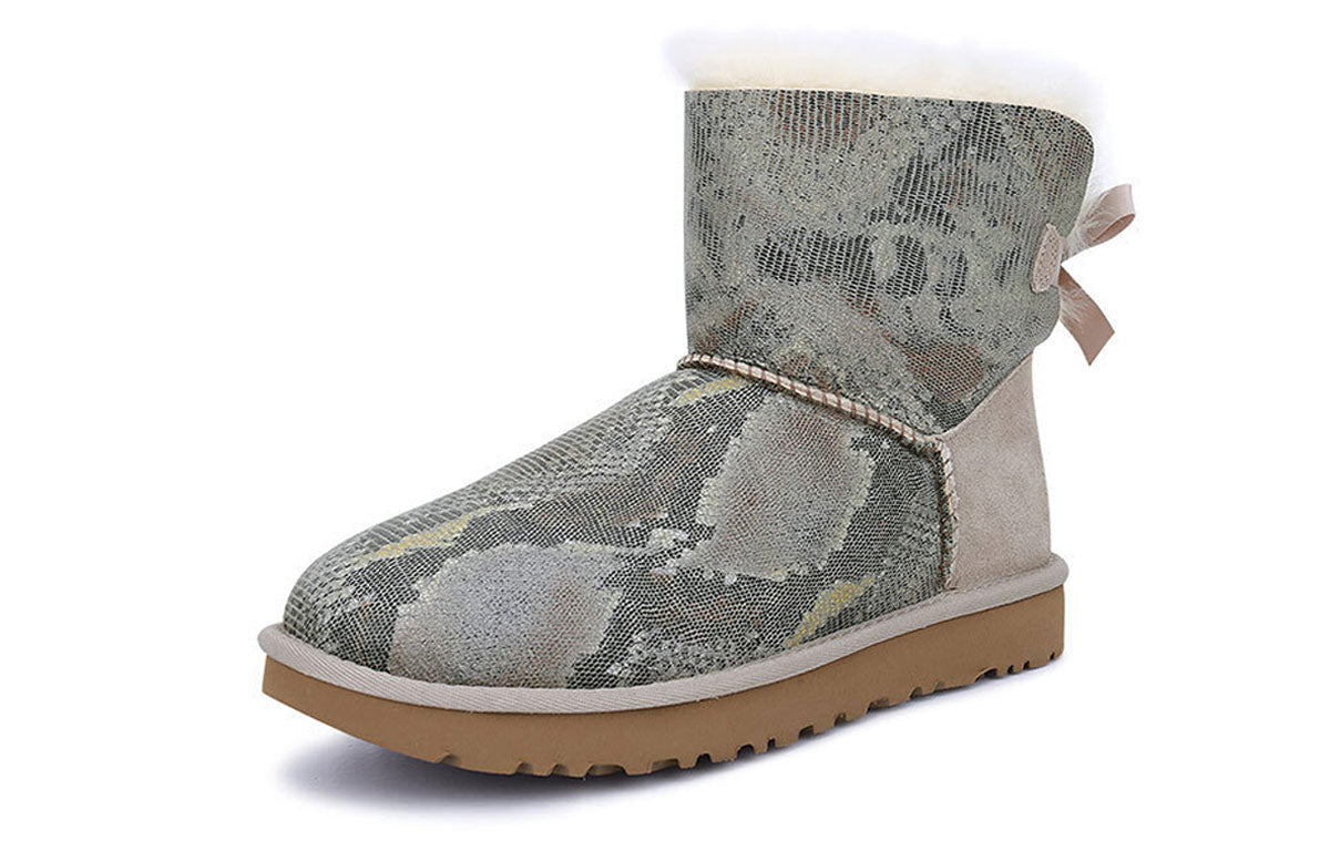 (WMNS) UGG Mini Bailey Bow Snake 'Grey' 1091581-MTL