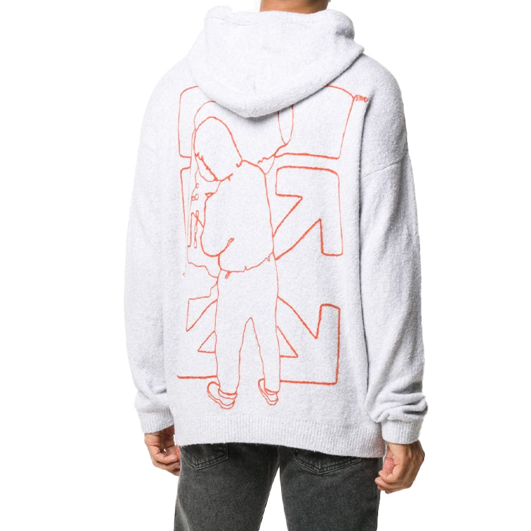 Off-White FW20 ArrowsPrinting Hooded pullover Men Grey OMHA089E20KNI0010320