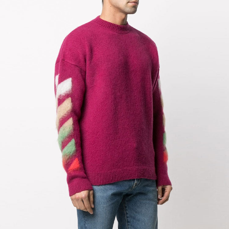 Men's Off-White SS21 Printing Pattern Knit Red OMHA036R21KNI0013484