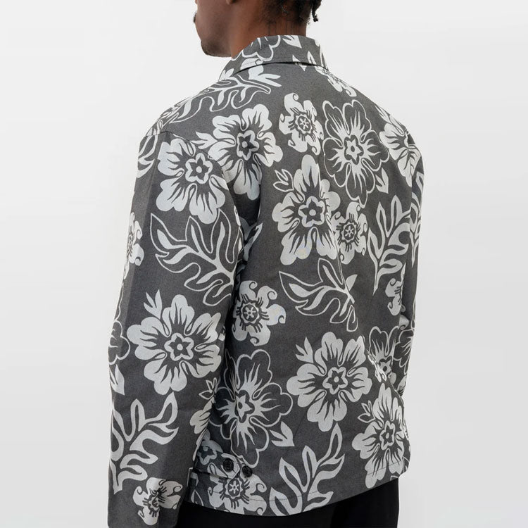 Stussy Hawaiian Zip Jacket Black Printing Zipper Unisex 115568