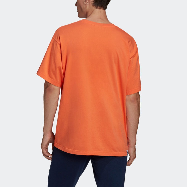 adidas originals Chest Colorful Large Logo Sports Short Sleeve Orange GK8514