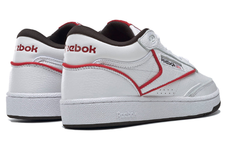Reebok Club C Mid II Fashion Low Top Skate Shoes Unisex White Red GZ5718