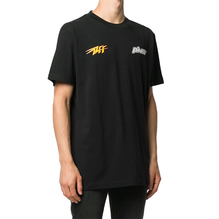 Off-White FW20 Flash Logo Applique Short-sleeve Tee Men's Black OMAA027E20JER0151018