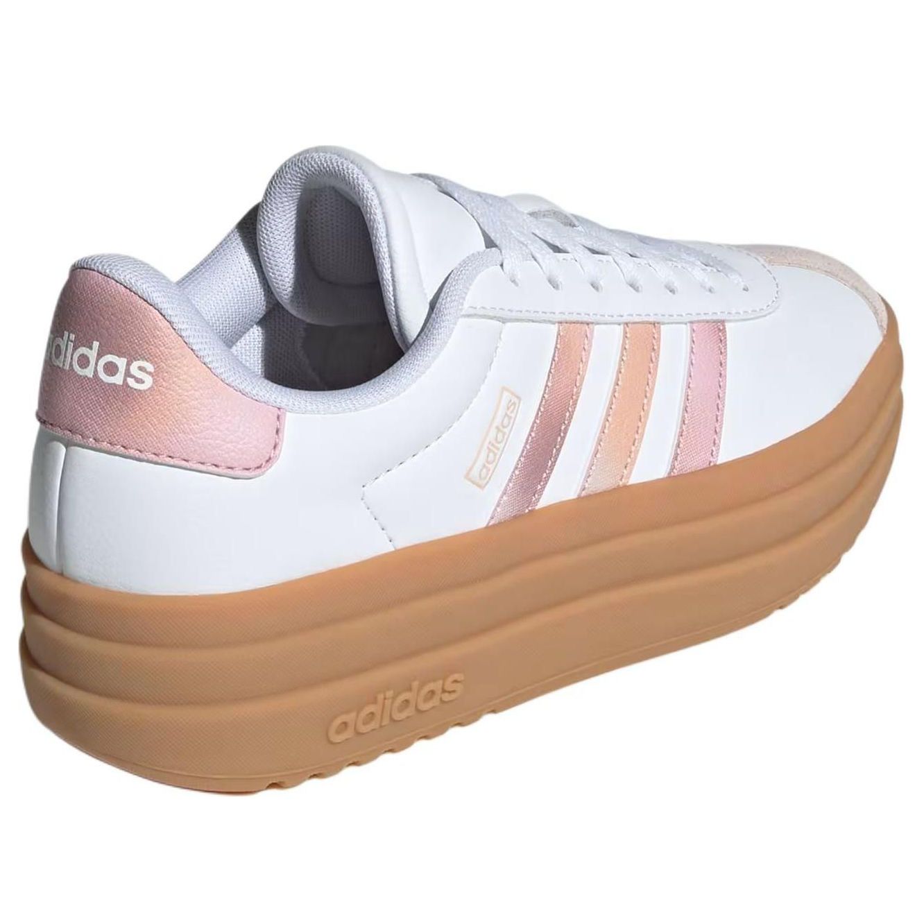 (GS) adidas VL Court Bold J 'White Powder Coral Gum' JS0871