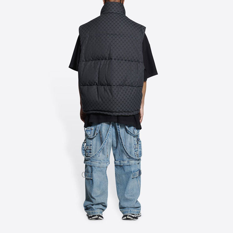 Balenciaga x Gucci The Hacker Project Hacker Cocoon Puffer Gilet Vest 'Black' 681884TLO531269