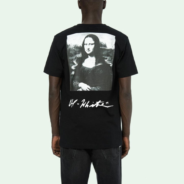 Off-White SS19 Tee Short Sleeve Mens Mona Lisa Normal Fit OMAA027S191850051020