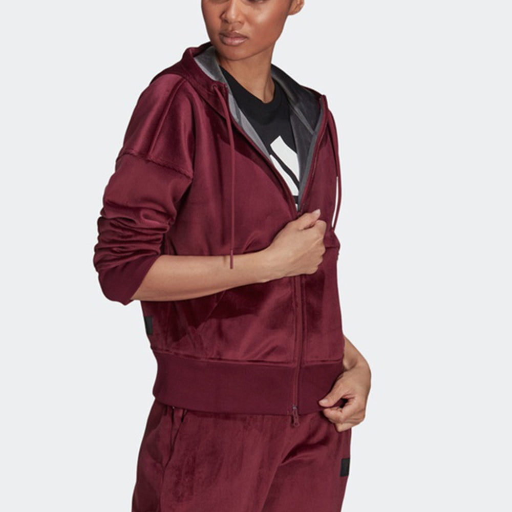 (WMNS) adidas Future Icons Hoodie Asia Sizing 'Burgundy' H31108