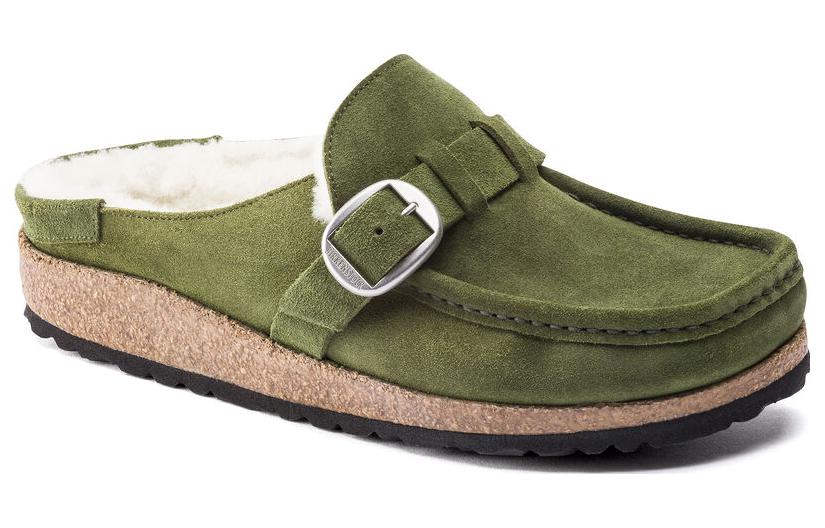 Birkenstock Buckley Shearling Suede Leather 'Mountain View Green' 1021101