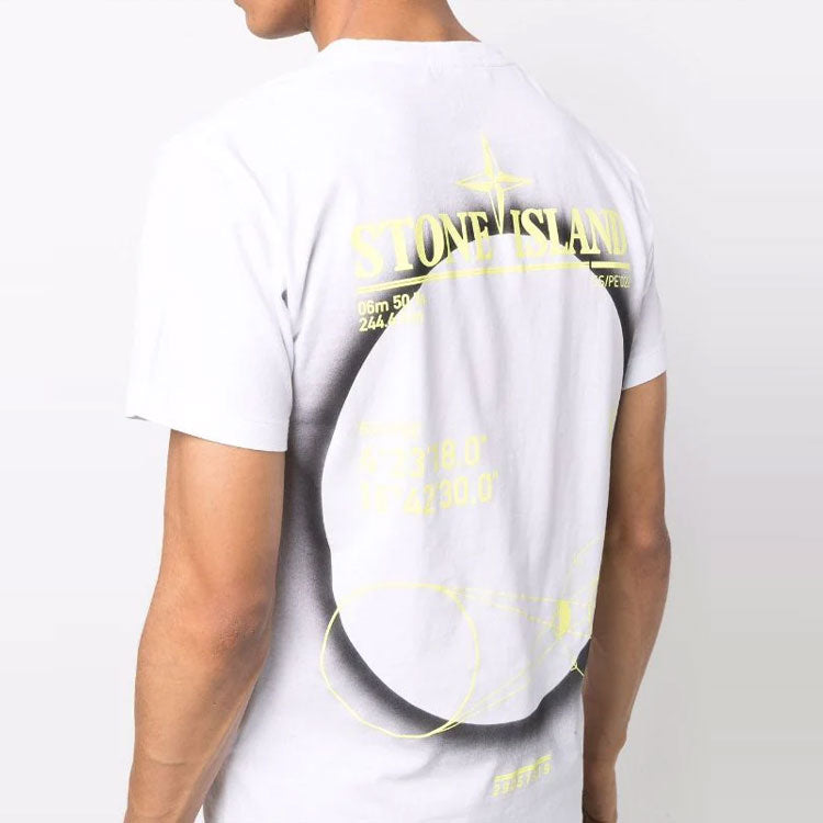 STONE ISLAND Airbrushed Cotton T-shirt 'White' 76152NS97-V0001