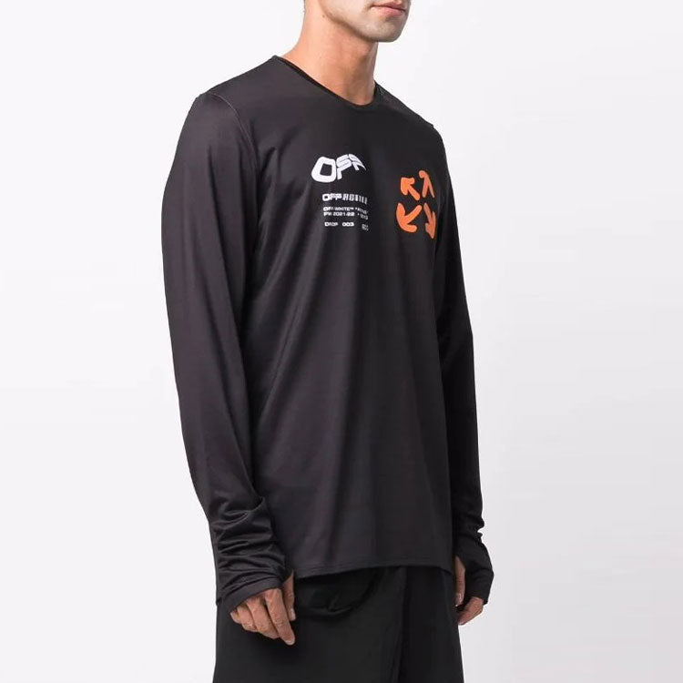 Off-White FW21 Active Logo Printing Long Sleeves Loose Fit Black OMVB018I21FAB0011020
