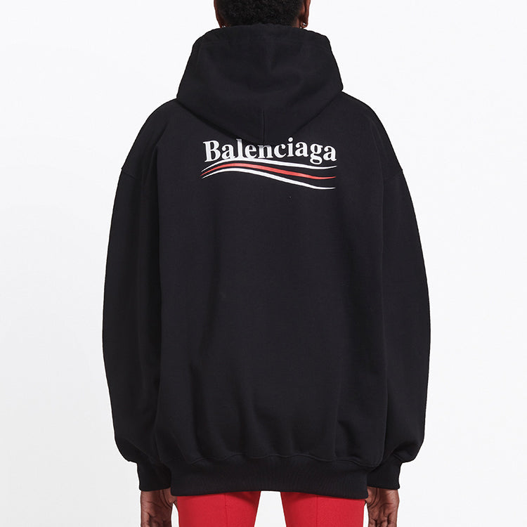 (WMNS) Balenciaga Cola Label Hoodie Black 528350TBV141000