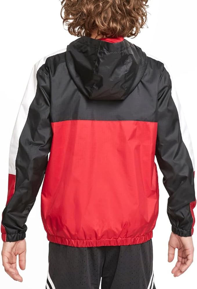 (PS) Air Jordan Colour Block Woven Anorak 'Black Red' JD2212015GS-002