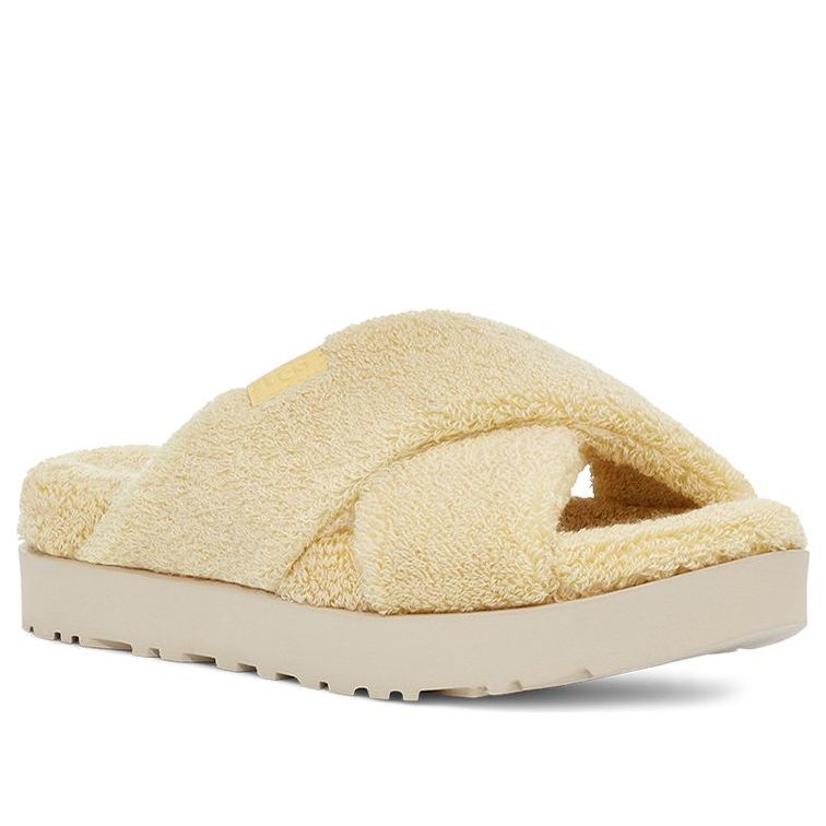 (WMNS) UGG Fluff Sugar Terry Cross Slide 'Yellow' 1126385-BPDD