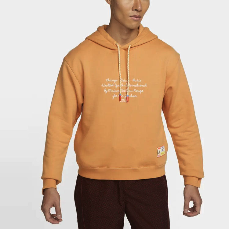 Air Jordan x Maison Chateau Rouge Pattern Printing Crossover Hoodie 'Orange' DJ9772-839