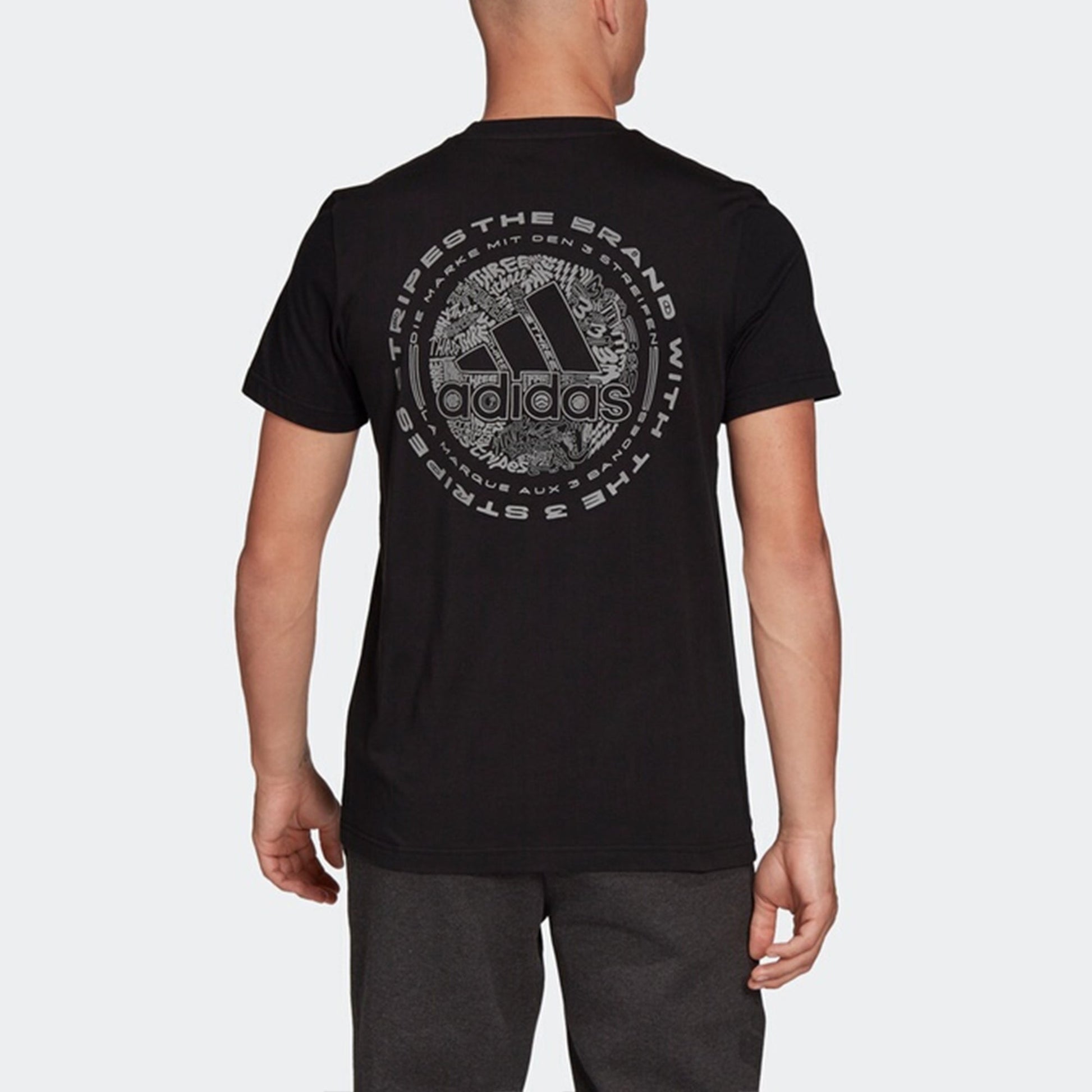 adidas Doodle Emblem Sports Printing Male Black FN1750