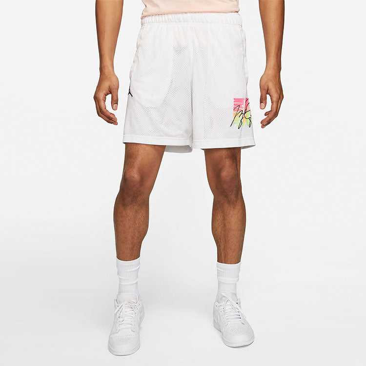 Air Jordan Sport Dna Mesh Printing Breathable Sports Shorts White CZ4856-100