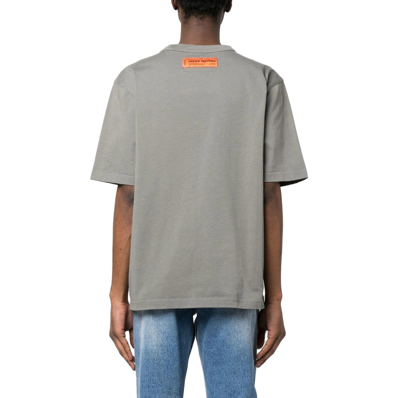 HERON PRESTON SS23 Private Property T-shirt 'Grey Orange' HMAA032S23JER0120920