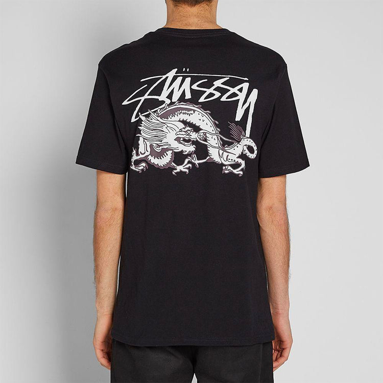 Stussy Dynasty Classic Dragon Printing Short Sleeve Unisex Black 1904300