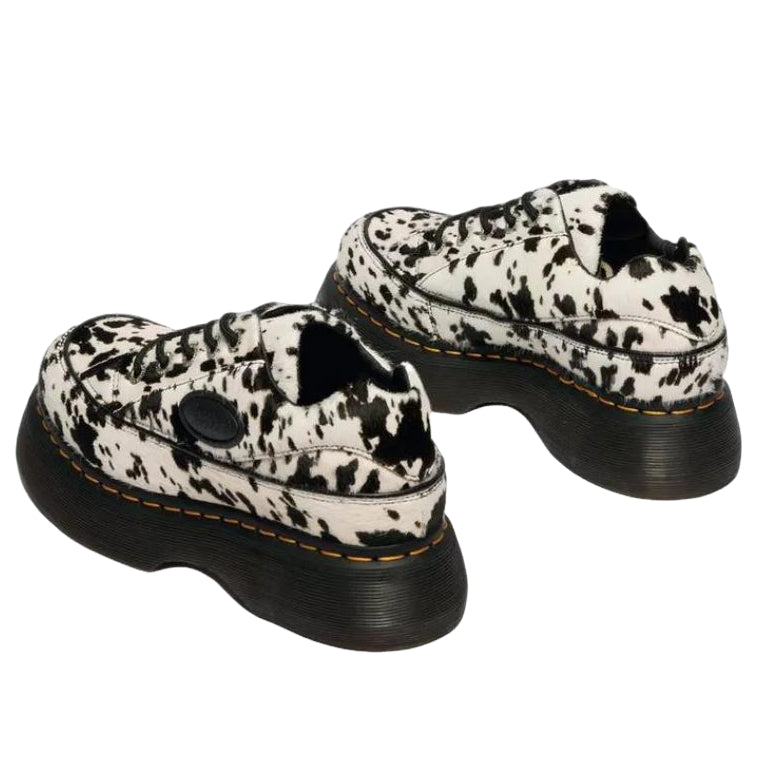 Dr. Martens Buzz 5-Eye Dalmatian Hair-On Leather Shoes 'Cream Black' 42846100
