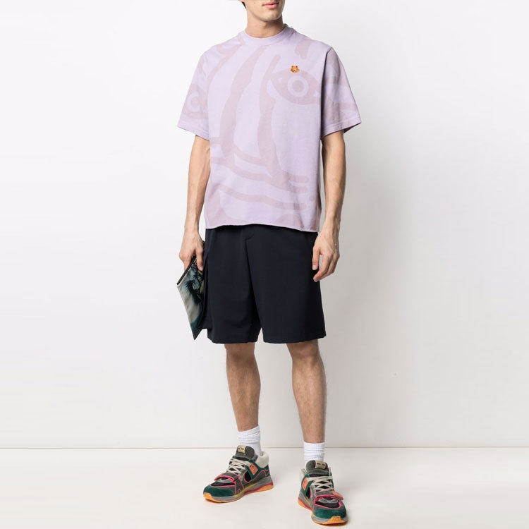 Men's KENZO SS21 Cotton Round Neck Short Sleeve Purple FB55TS0744SY-66