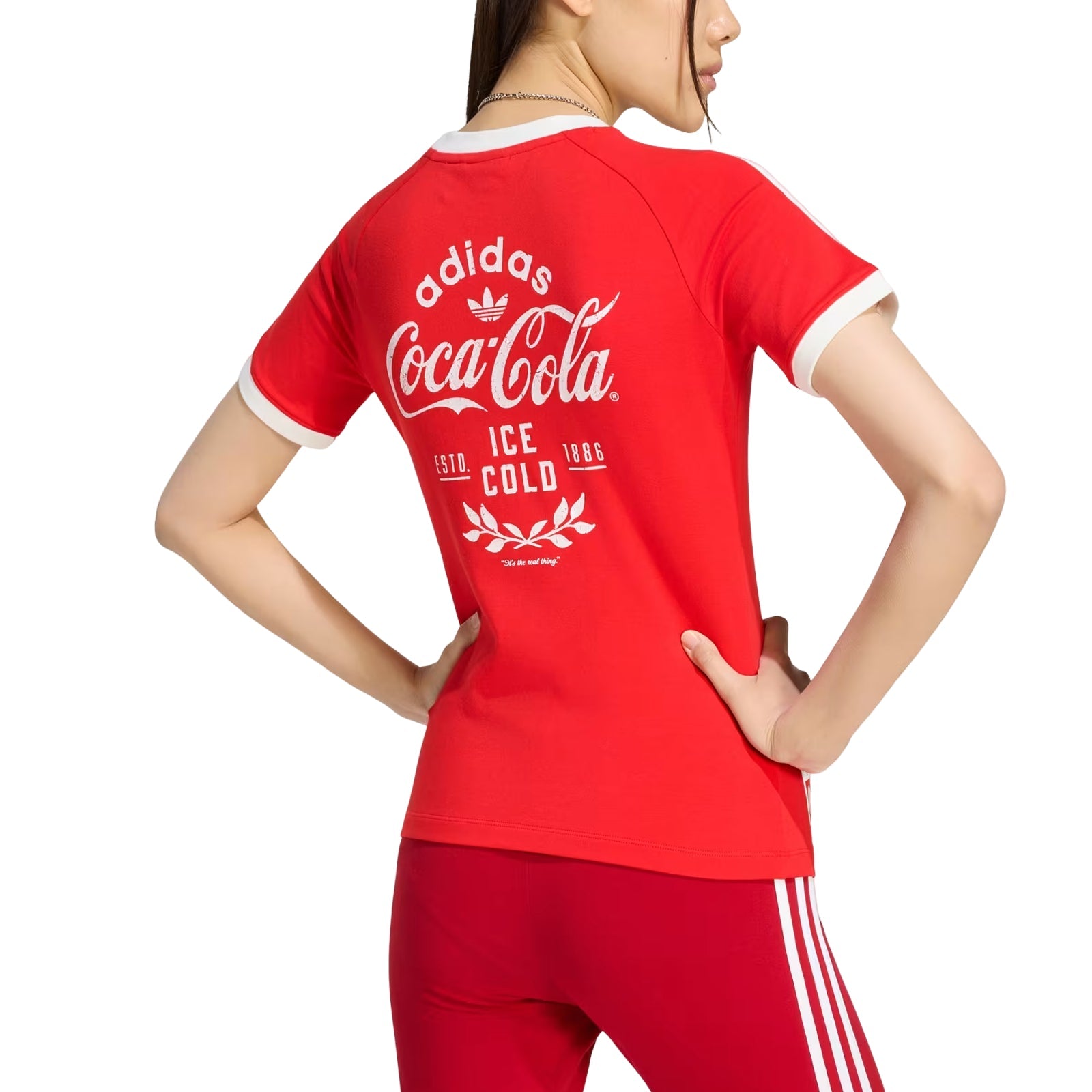(WMNS) adidas x Coca-Cola 3-Stripes Tee Asia Sizing 'Vivid Red' KY7558