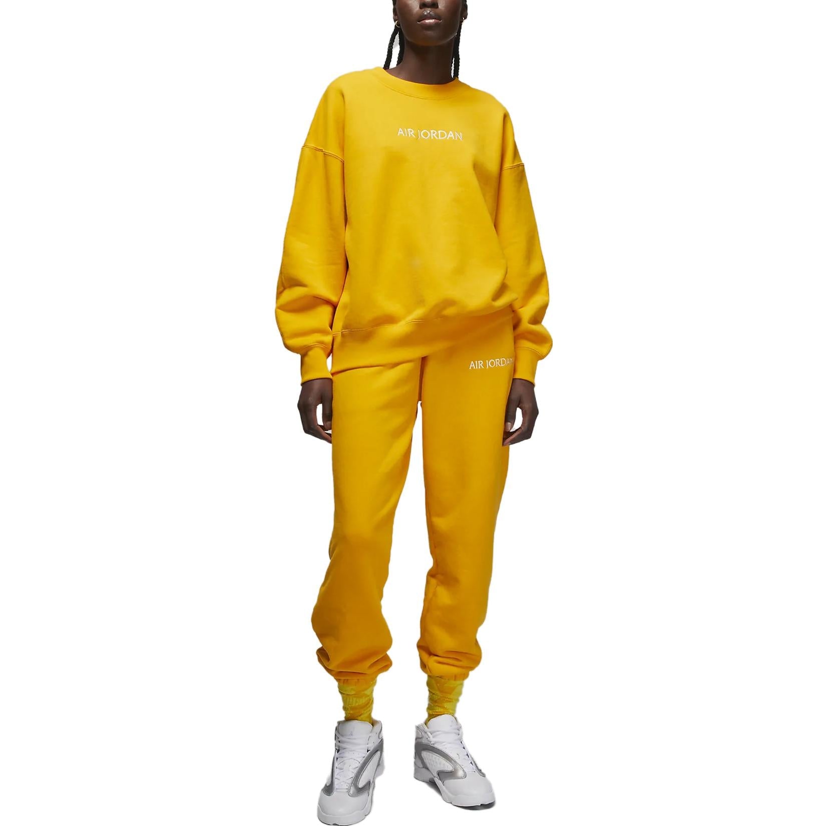 (WMNS) Air Jordan Crew Sweatshirt 'Yellow' DQ4649-705