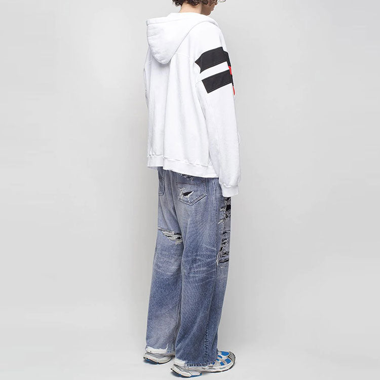 Balenciaga Sporty B Zip-Up Tracksuit Hoodie 'White Black Red' 675330TLVA39028