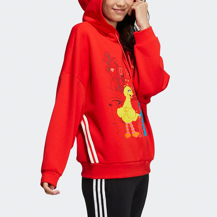 (WMNS) adidas NEO 2022 spring CNY Sesame Street knitted hoodies 'Red' HD7278