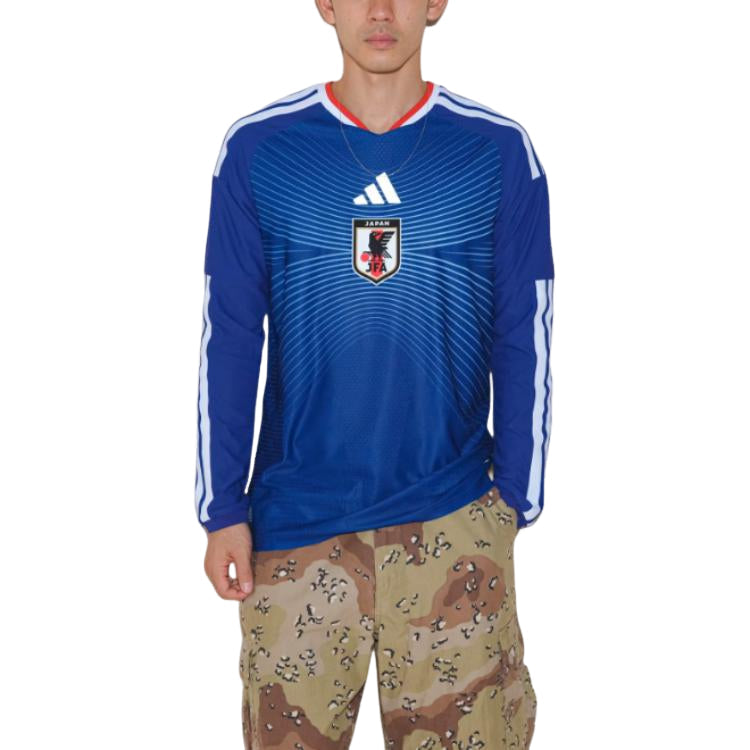 adidas Japan National Football Team 2026 Home Authentic Long Sleeve Jersey Asia Sizing 'Japan Blue Ash Blue' JZ9681