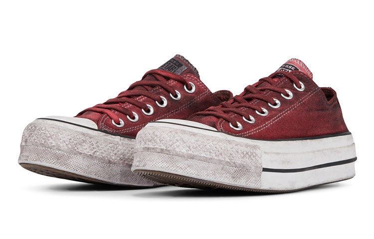 (WMNS) Converse Italian Crafted Dye Chuck Taylor All Star Platform Low Top Retro 'Red White' 566471C
