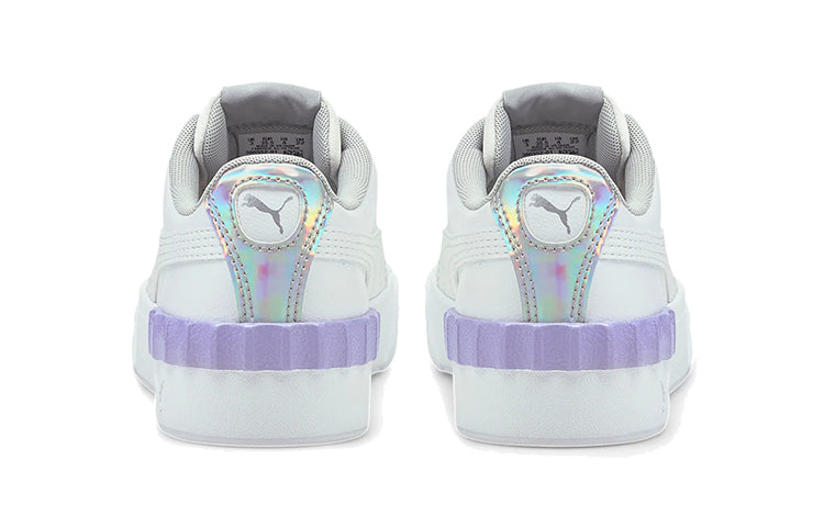 (GS) PUMA Carina Lift Shine Casual Board Shoes White/Purple 380552-01