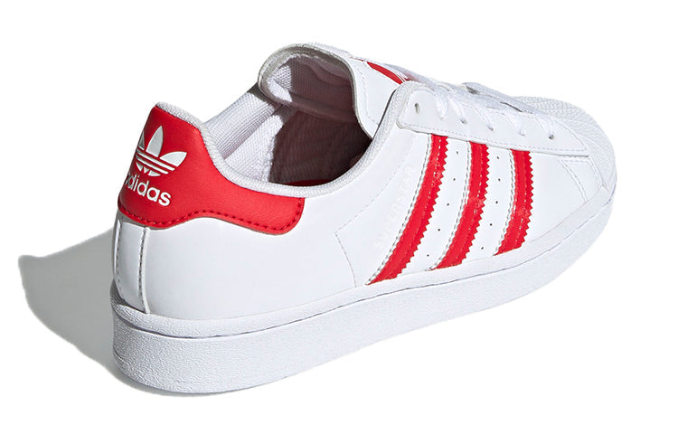 (GS) adidas Superstar J 'White Vivid Red' FY2569