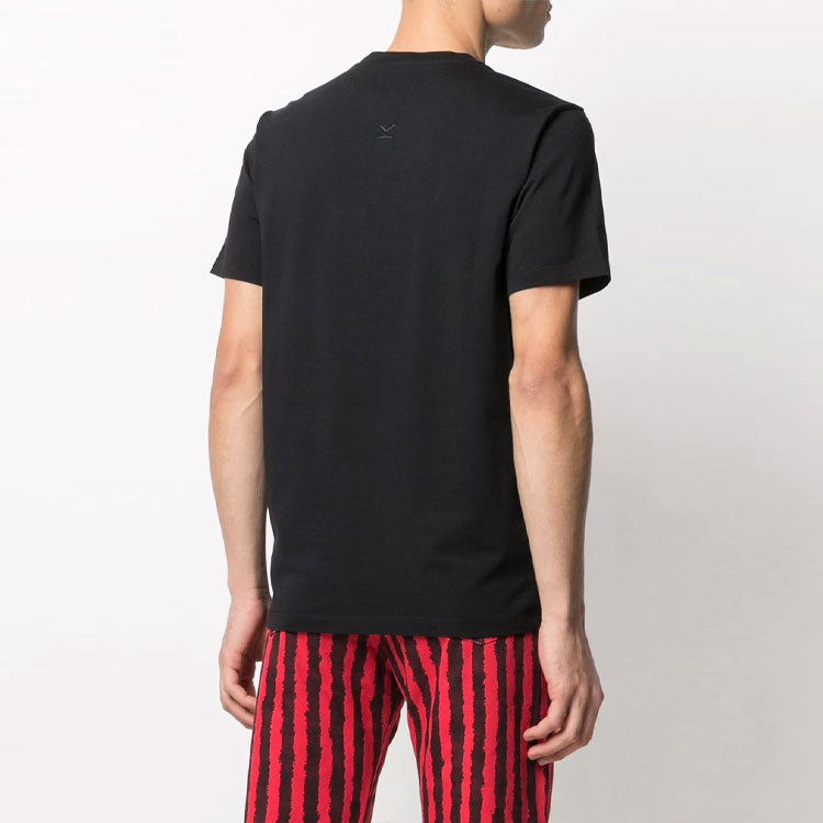 KENZO SS21 Small Tiger Head Pattern Round Collar Male Black FB55TS0034SA-99