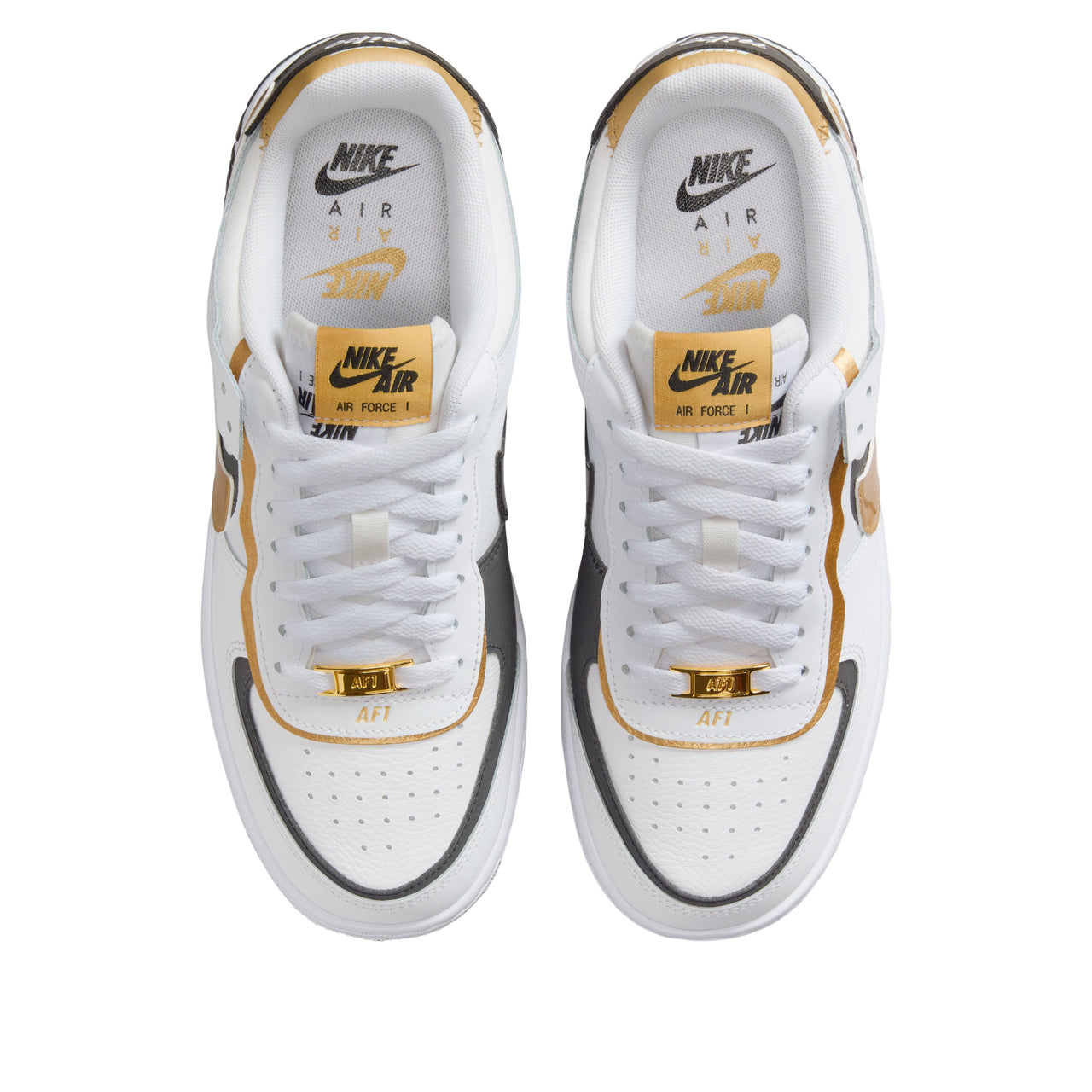 (WMNS) Nike Air Force 1 Shadow 'White Black Metallic Gold' CI0919-125