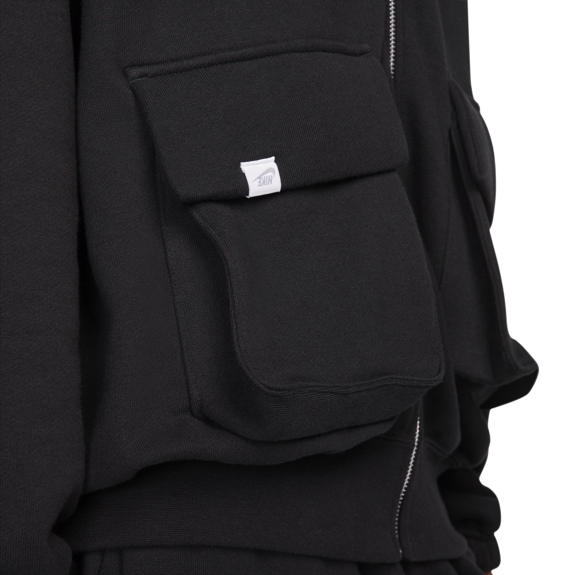 (WMNS) Nike Sportswear Oversized Full-Zip French Terry Hoodie Asia Sizing 'Black' FV7516-010