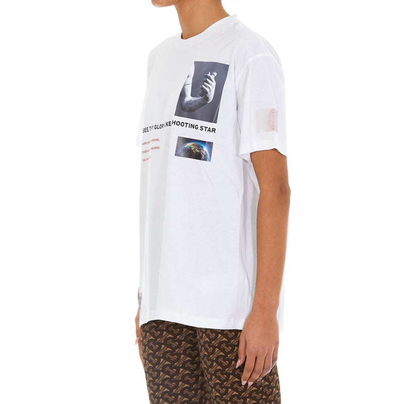 Burberry Montage Printing Cotton Short Sleeve White 80246561