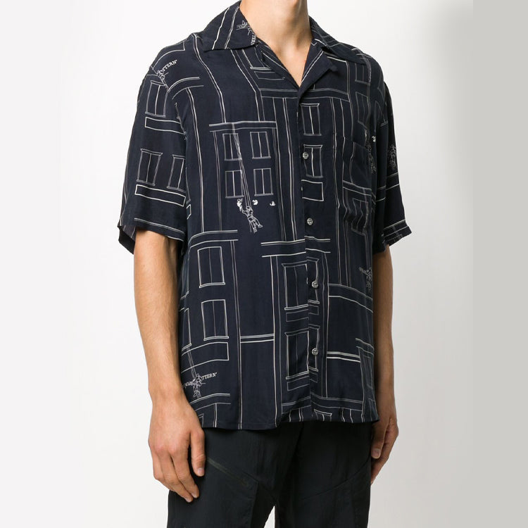 Off-White Painter Holiday Print Short Sleeve Shirt OMGA130E20FAB0024501