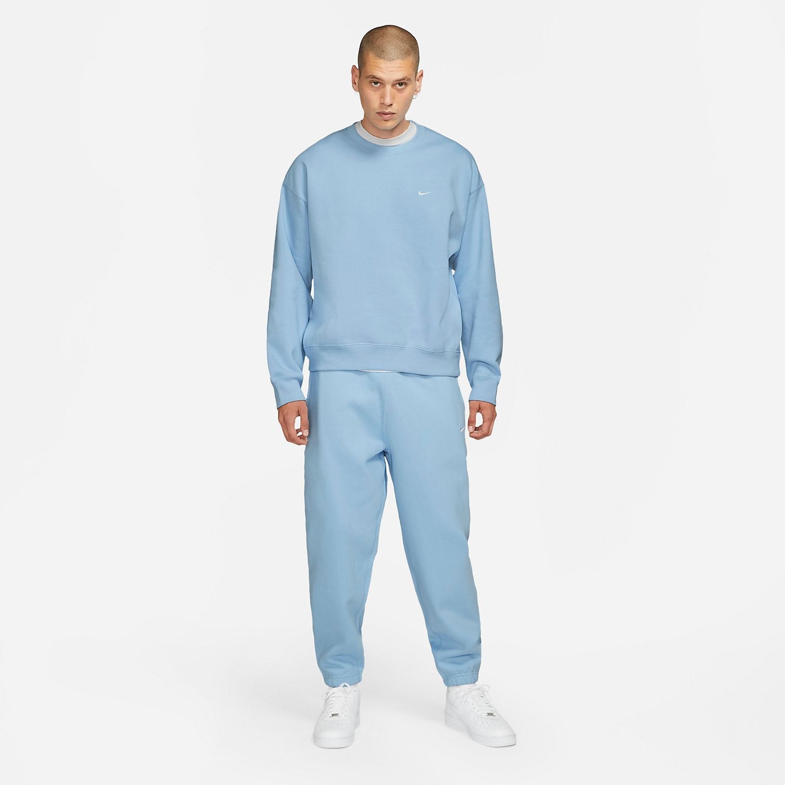 Nike NRG Solo Swoosh Fleece Crew Sweatshirt 'Baby Blue' CV0554-436