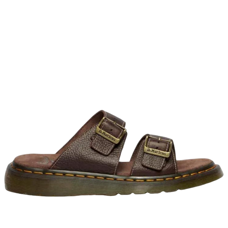 Dr. Martens Josef Slide Grizzly Leather Sandals 'Dark Brown' 43410200