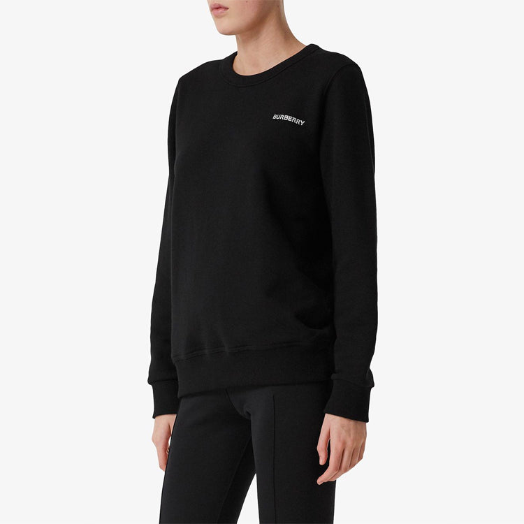 (WMNS) Burberry SS21 Alphabet Pure Cotton Round Neck Pullover Hoodie Black 80255211