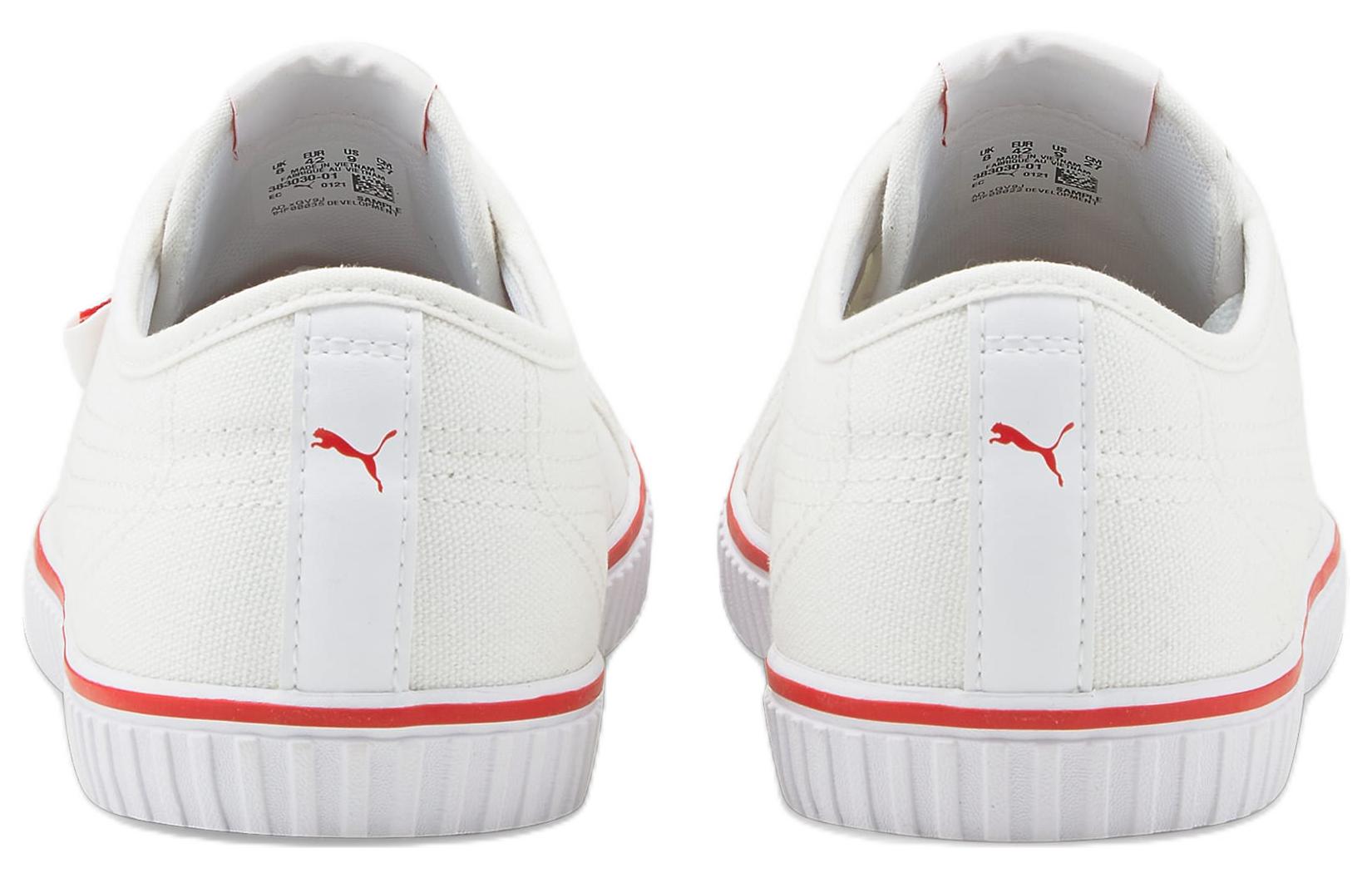 PUMA Ever LoPro Cv Casual Skateboarding Shoes Unisex White Red 383030-01