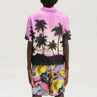 Palm Angels SS23 Palm Tree Print Silk Shirt 'Purple Black' PMGA110S23FAB0043710