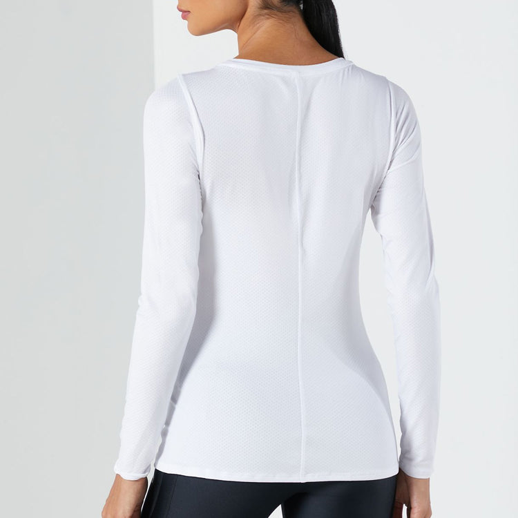 (WMNS) Under Armour HeatGear Training Sports Long Sleeves White 1328966-100