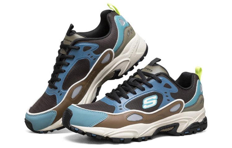 Skechers Stamina Running Shoes Black/Brown/Blue 666096-BRN