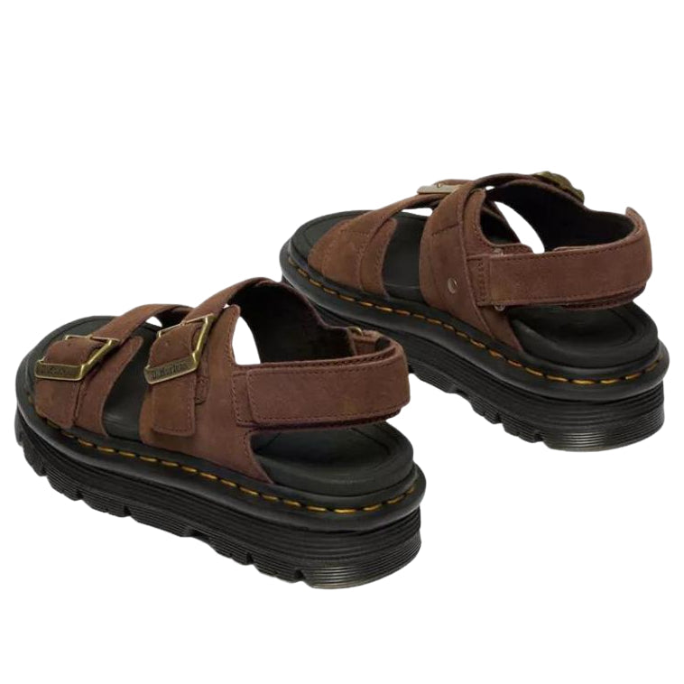 (WMNS) Dr. Martens Zebzag Nubuck Platform Sandals 'Sepia Brown' 42853200