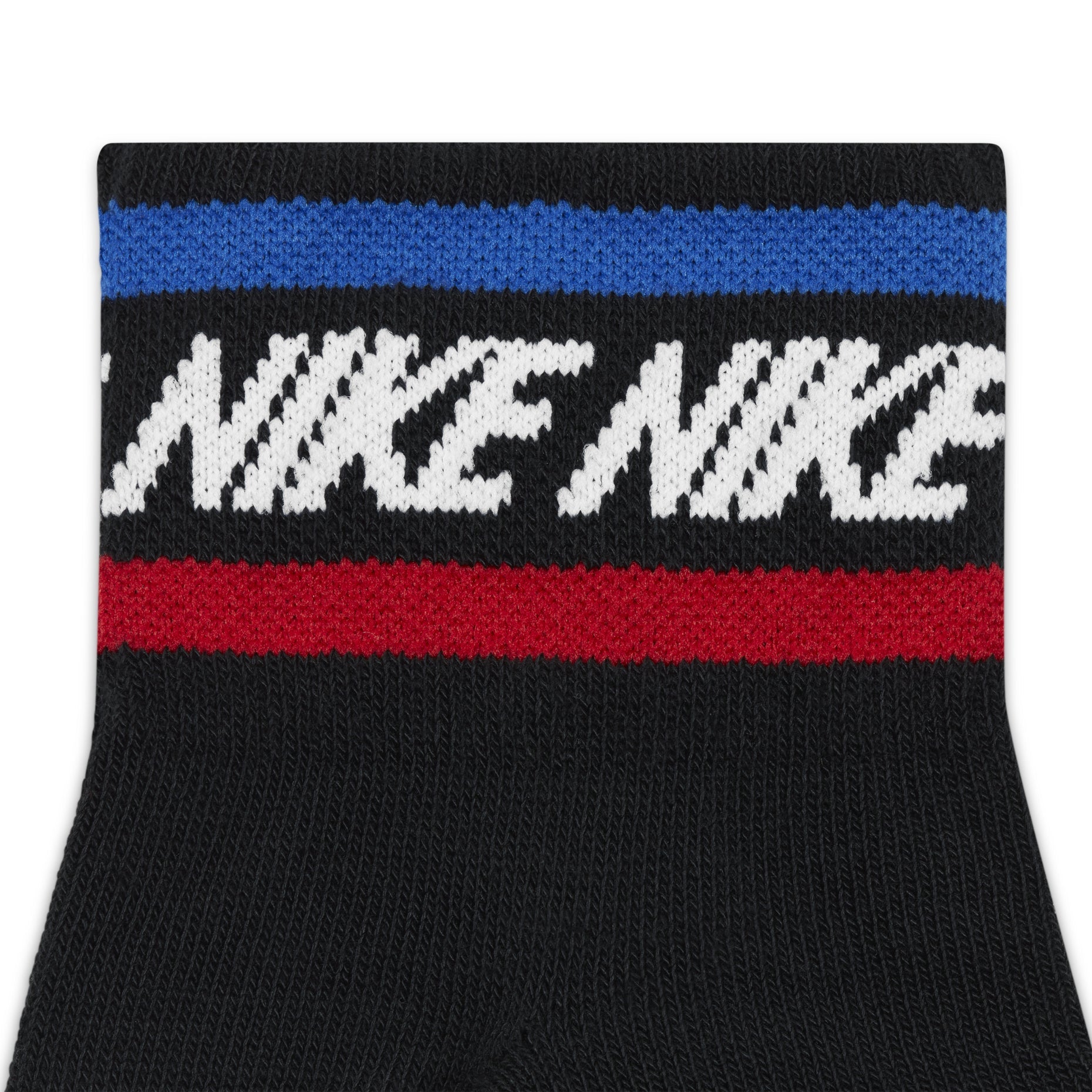 Nike Everyday Ankle Alphabet Logo Pattern Casual Sports Socks 3 Pairs Black DX5080-010