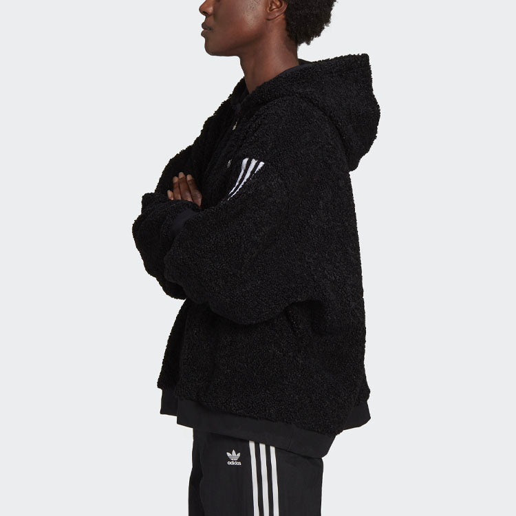 (WMNS) adidas originals Full Zip Hooded Jacket Black FU3825