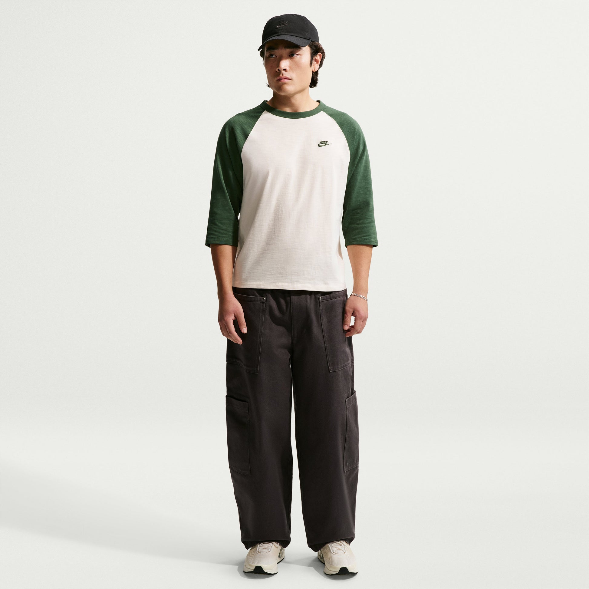 Nike Sportswear Club 3/4 Sleeve Raglan Top 'Fir Chalk' IF0756-323