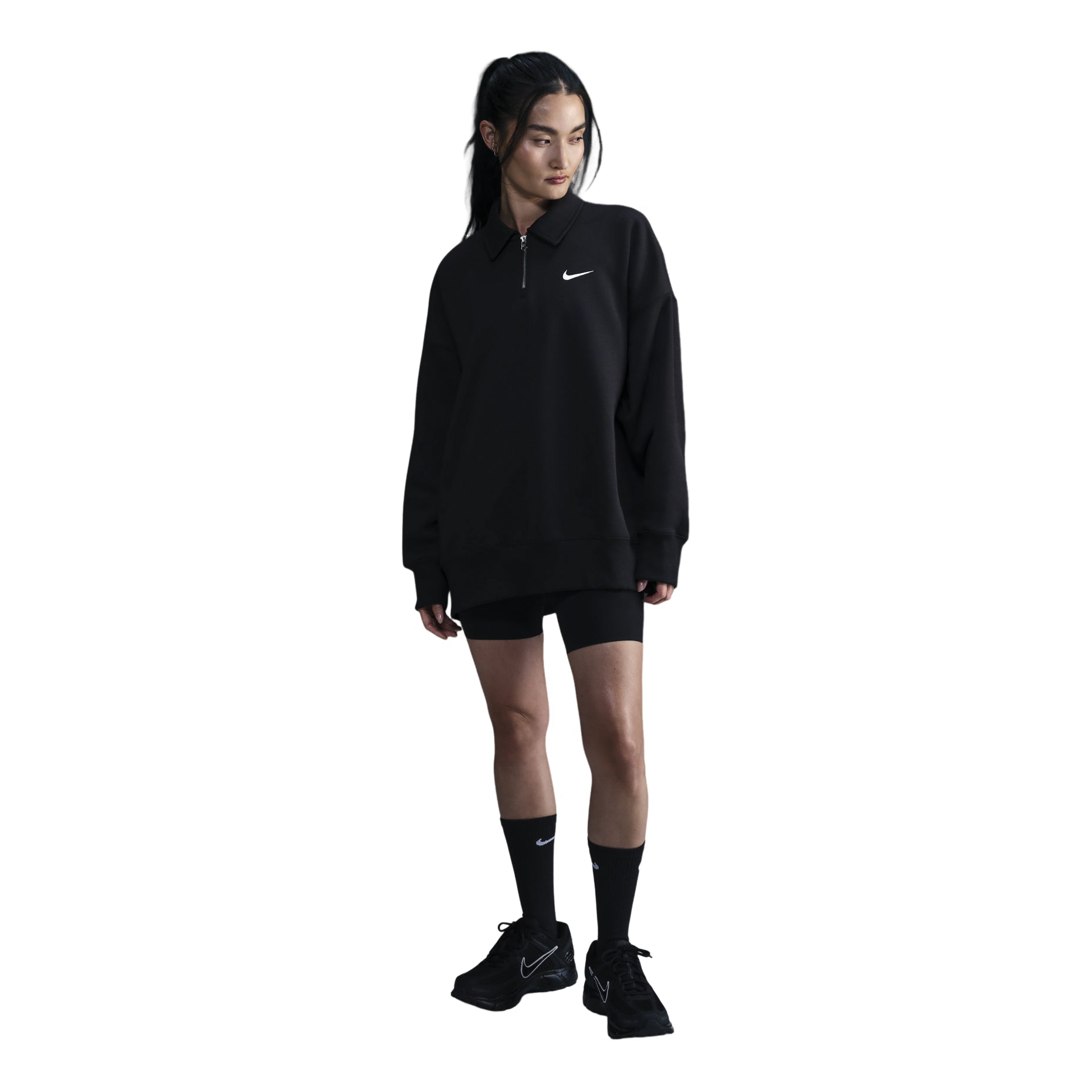 (WMNS) Nike Sportswear Phoenix Fleece T-Shirt 'Black' FZ3208-010