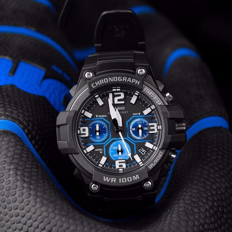 CASIO Waterproof Sports Quartz Mens Black Analog MCW-100H-1A2VDF